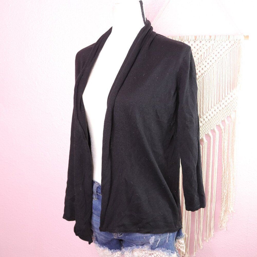 August Silk | Open Front Silk Cardigan Sweater Small